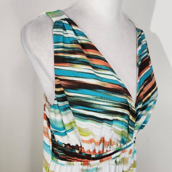 New Directions Multi-Color Sleeveless Maxi Dress Size Medium Long Boho Dress - Picture 5 of 9